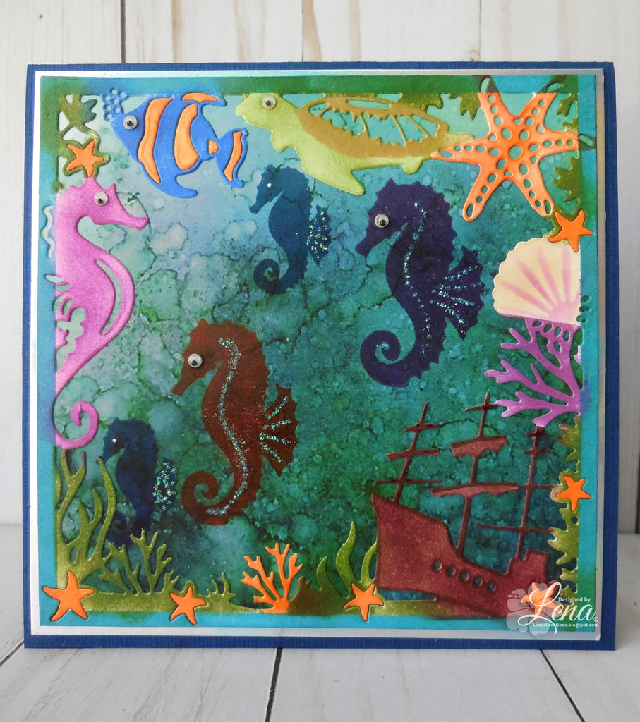 Fairy Hugs - Fairy-Scapes - 6" x 6" - Under The Sea - Fairy Hugs