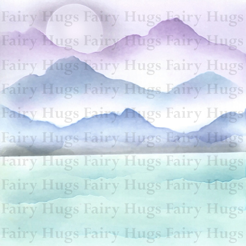 Fairy Hugs - Fairy-Scapes - 6" x 6" - Mountain View - Fairy Hugs