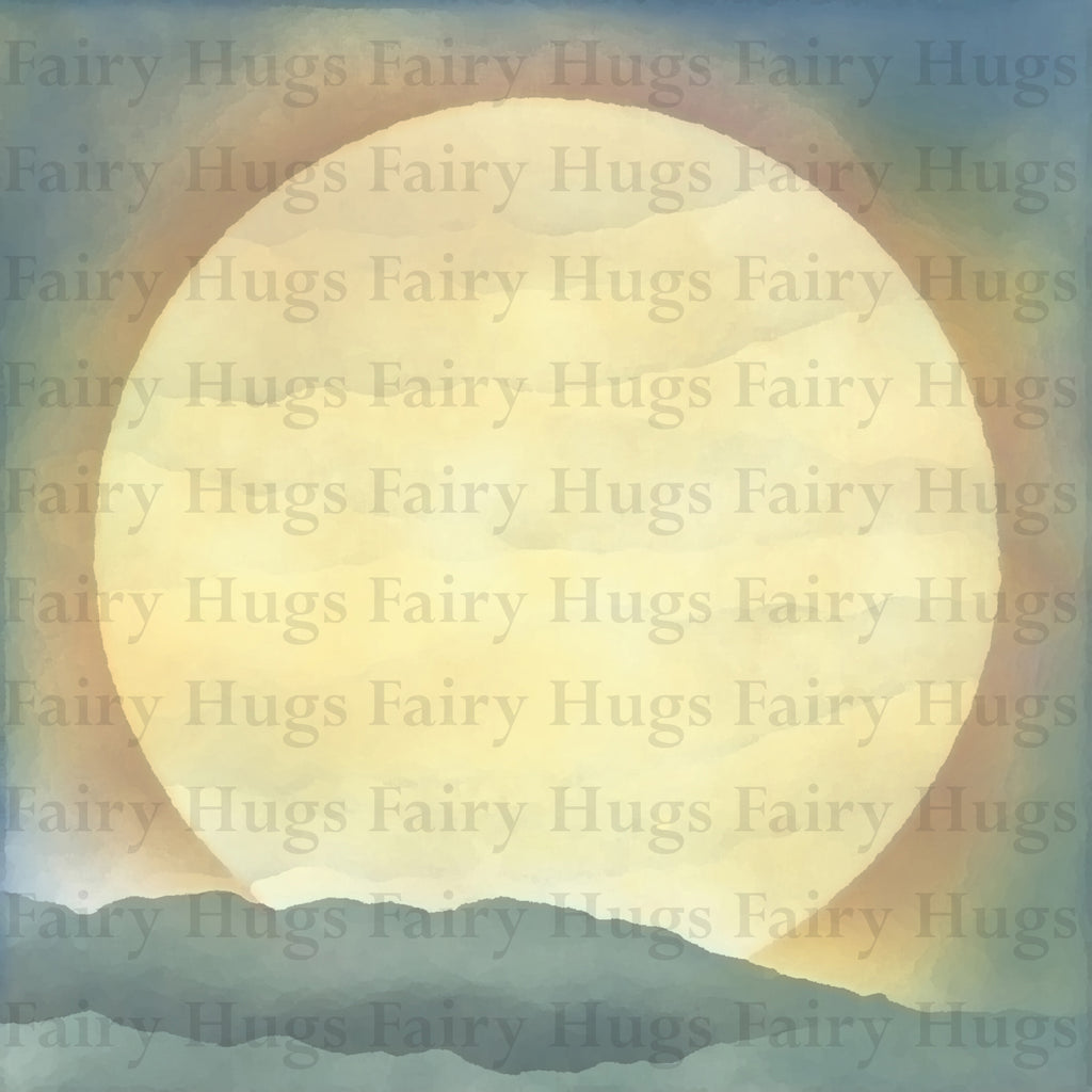 Fairy Hugs - Fairy-Scapes - 6" x 6" - Full Moon - Fairy Hugs
