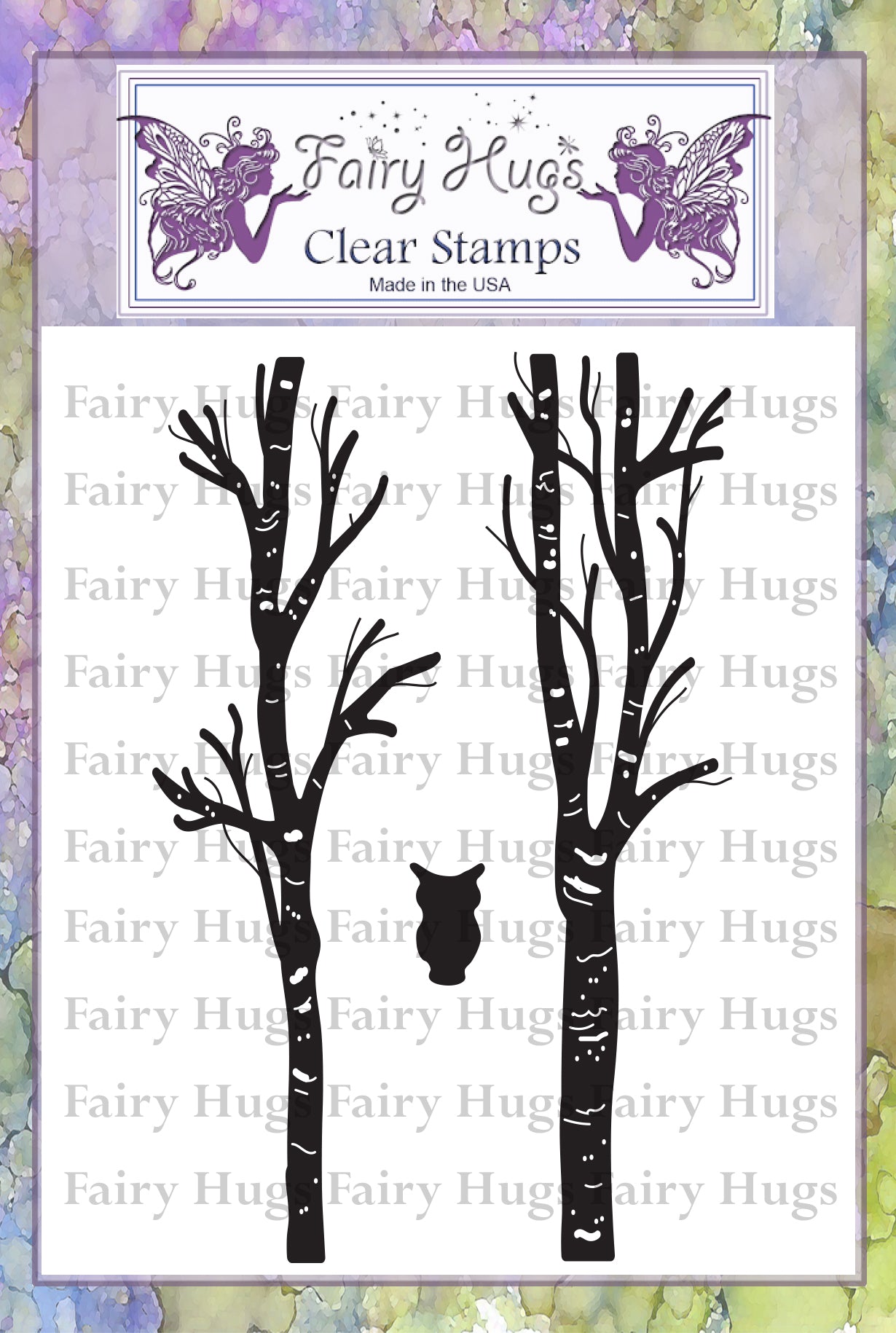 birch tree rubber stamp Fairy Hugs Stamps