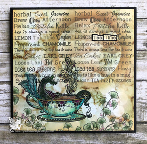 Fairy Hugs Stamps - Tea Word Collage