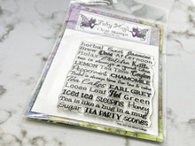 Load image into Gallery viewer, Fairy Hugs Stamps - Tea Word Collage
