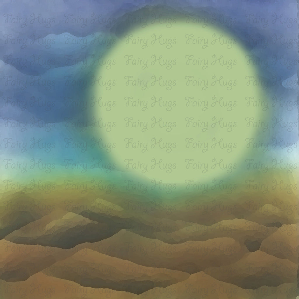 Fairy Hugs - Fairy-Scapes - 6" x 6" - Moon Glow Green - Fairy Hugs
